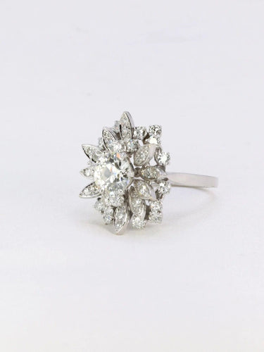 Bague Bague cocktail diamants taille ancienne 3.98 carat 58 Facettes J213