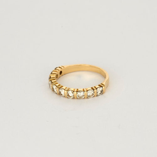 Bague 52,5 Demi-Alliance or jaune et diamants 58 Facettes MEA4355