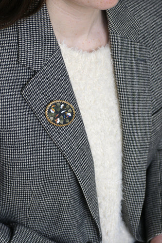 Broche Broche Fleur Pietra Dura or jaune 58 Facettes