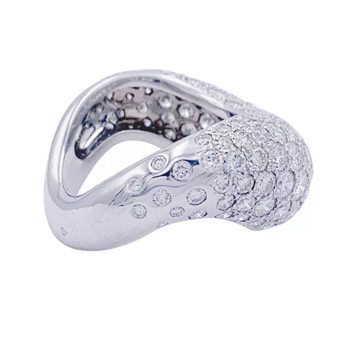 Bague 55 Bague Fred, "Mouvementée", or blanc, diamants. 58 Facettes 32589