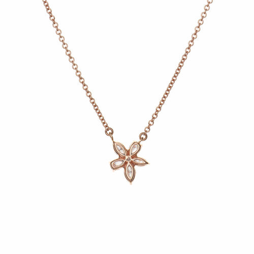Collier Tiffany & Co - Collier Victoria en or rose, 5 diamants taille mixte 58 Facettes G13859