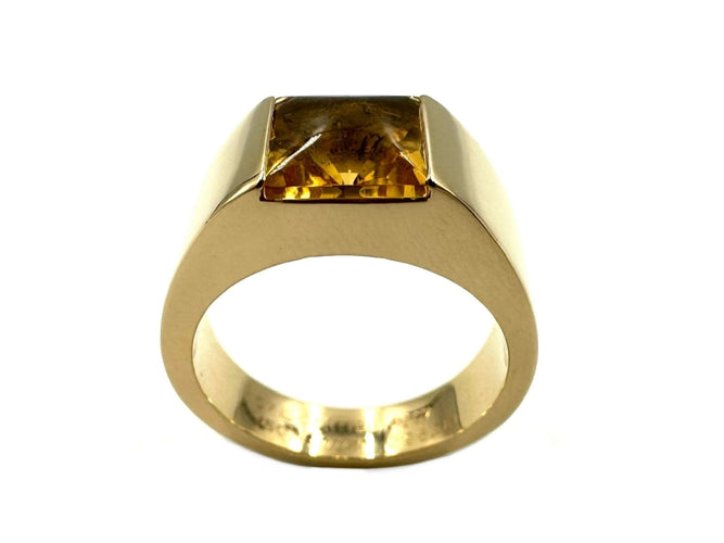 Bague 57 CARTIER - Collection Tank, bague or jaune et citrine 58 Facettes