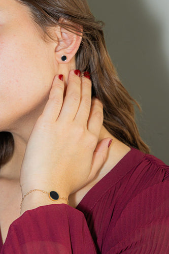 Bracelet Ginette NY Bracelet Disc Bracelet Or rose Onyx 58 Facettes 2704703CN