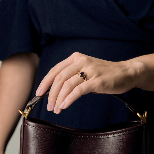 56号戒指 黄金和紫水晶戒指 58 Facettes AUX1333X3