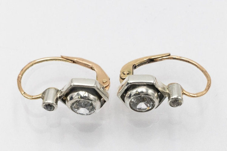 Старинни висящи обеци с бели сапфири, Австро-Унгария, първа половина на XX век 