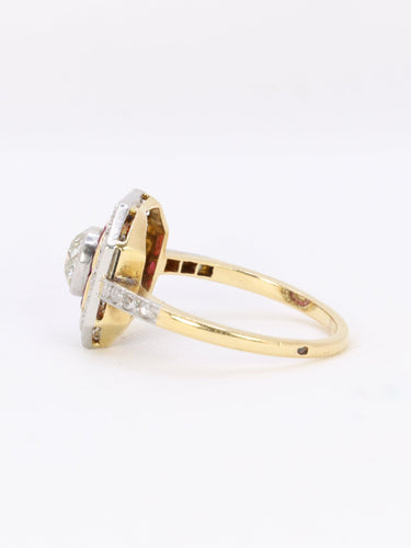 Bague 57.5 Bague Art Déco diamants rubis calibrés 58 Facettes 882