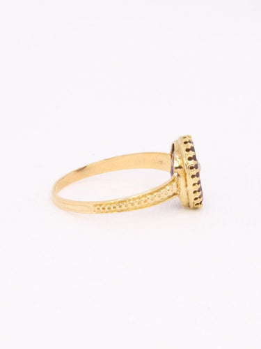 Bague 55 Bague victorienne or jaune améthyste gravée perle 58 Facettes 1164.2