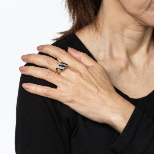 Bague 53 Bague saphir et diamant taille carrée 58 Facettes G13902