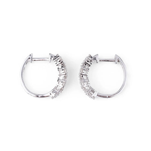 Boucles d'oreilles Paires de de demi créoles en diamant 58 Facettes 0