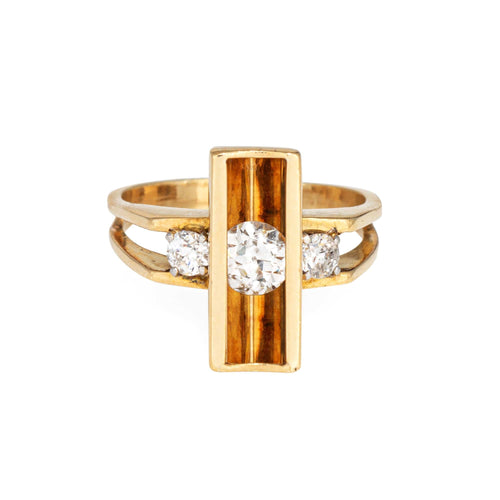 Bague 51 Bague diamant mobile années 70 en or jaune 58 Facettes G13880