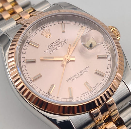 劳力士 - DateJust 36 玫瑰金与钢腕表 