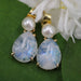 Boucles d'oreilles Boucles d'oreilles pierres de lune et perles de culture 58 Facettes CVBO24