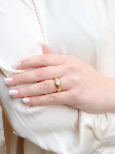 Bague 55 Bague jonc or diamant champagne 1,4 ct 58 Facettes J309