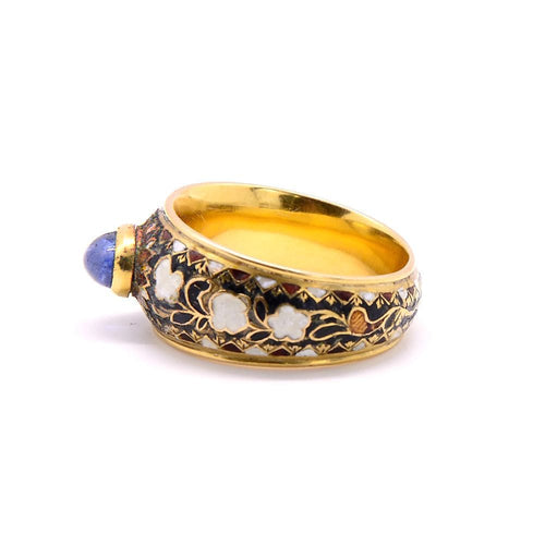 Bague 65.5 Bague d’homme indienne, or jaune et saphir 58 Facettes 174