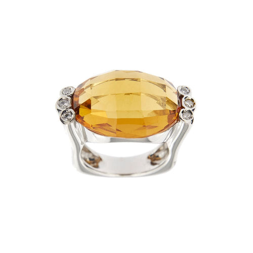 Bague 56 Bague citrine et diamants 58 Facettes 12776