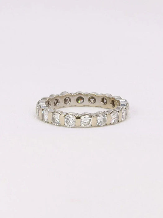 Bague 51 Alliance or blanc diamants 58 Facettes J364