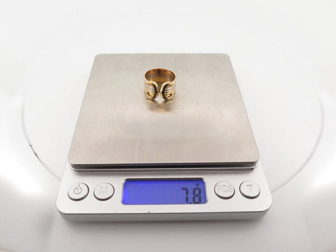 Bague 56 vintage bague CARTIER double c en 3 ors jaune rose blanc 58 Facettes 262048