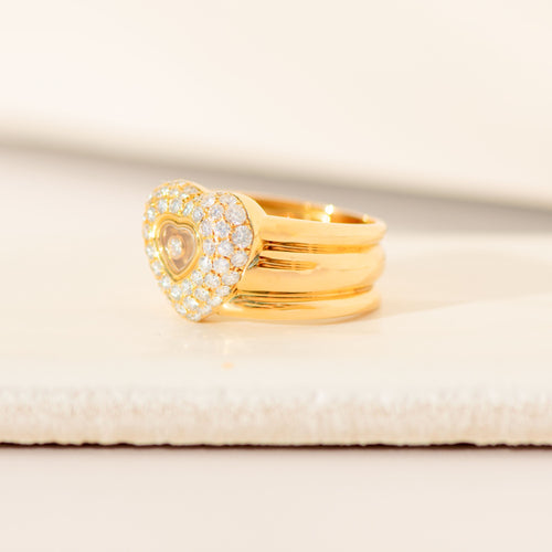 Bague 58 Chopard - Bague Happy Diamonds en or jaune 18 carats et diamants 58 Facettes 3288