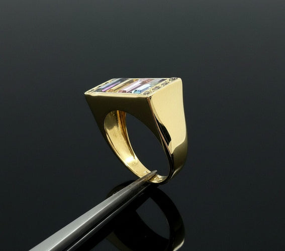 Bague Bague Premier avec pierres multicolores 58 Facettes