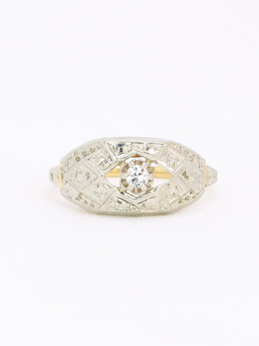 戒指 Art Deco 黄金钻石 