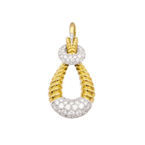 Pendentif vintage Kutchinsky or, diamants. 58 Facettes 34330