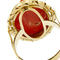 Anello in oro giallo cammeo con corallo 