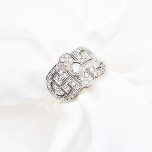 Bague Bague en or jaune avec diamants de 0,93 carat 58 Facettes