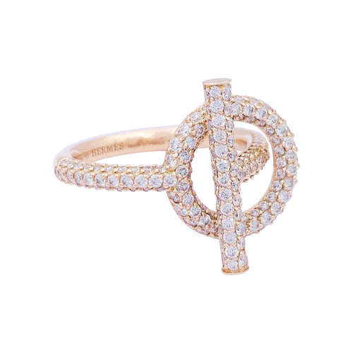 Bague 52 Bague Hermès "Echappée Hermès" or rose, diamants. 58 Facettes 33718