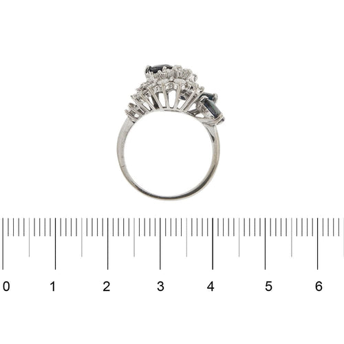 Bague Bague contraire avec diamants et saphirs 58 Facettes 35139