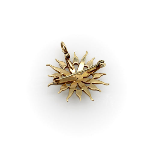 Pendentif Broche pendentif en forme d'étoile en or jaune et perles de style victorien 58 Facettes