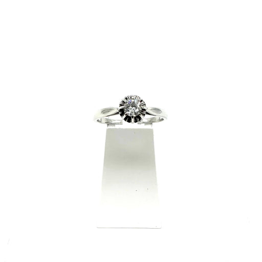 Bague 63 Solitaire or blanc et diamant 58 Facettes Z15B51619