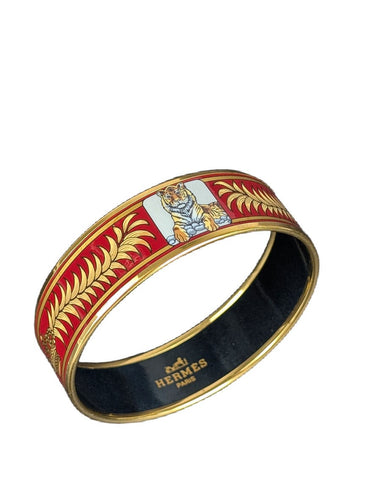 Hermès - Jonc Email et Plaqué Or 58 Facettes