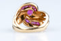 Bague 51 Bague en or jaune 18K rubis et diamants 58 Facettes BGRUDOC571-107