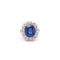 Bague saphir de Ceylan de 6,44cts et diamants 58 Facettes 26493-26341A