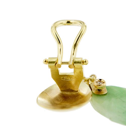 Boucles d'oreilles Boucles d'oreilles en jade et diamant 58 Facettes 37433