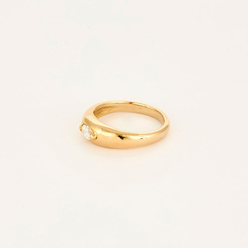 Bague 52.5 Bague Jonc or jaune, diamant Marquise 58 Facettes 1