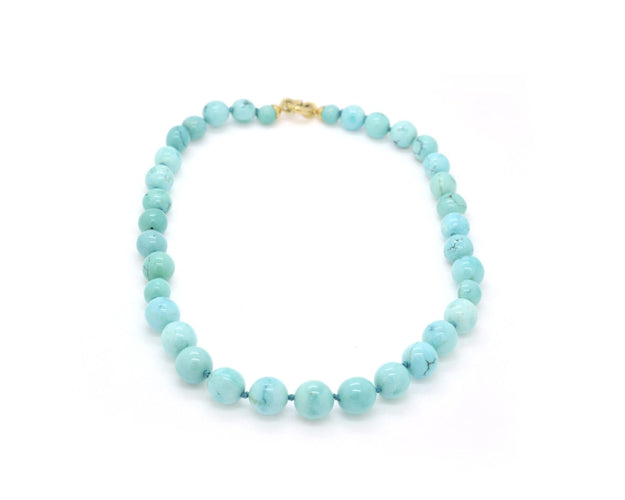 Collier Collier turquoise avec fermoir doré 58 Facettes