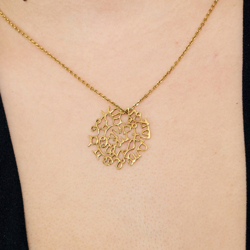 Pendentif Pendentif or jaune motif signes astrologiques 58 Facettes SMA01612