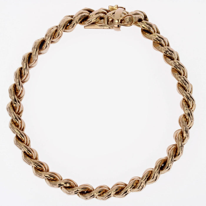 Retro rose gold curb chain bracelet