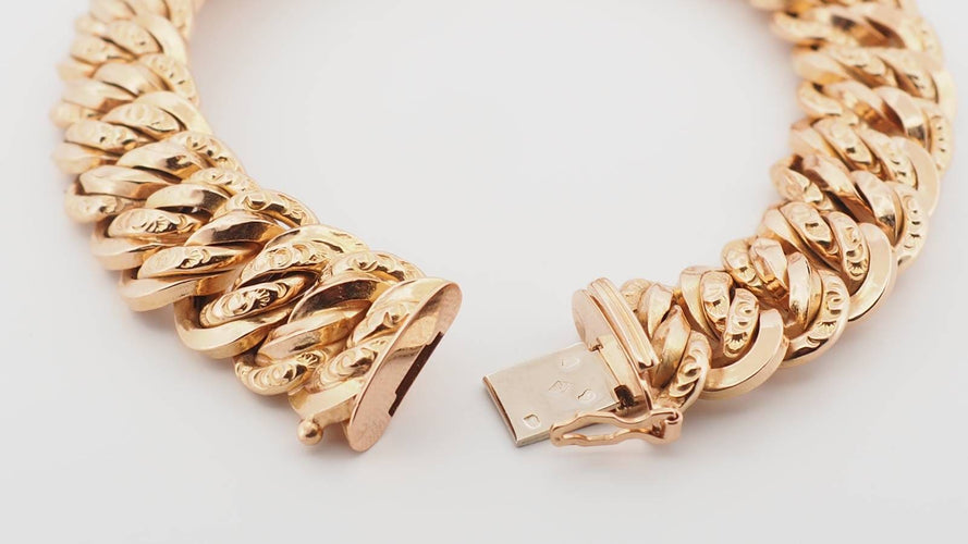 Vintage-Armband Kettenglied amerikanisch aus Roségold 