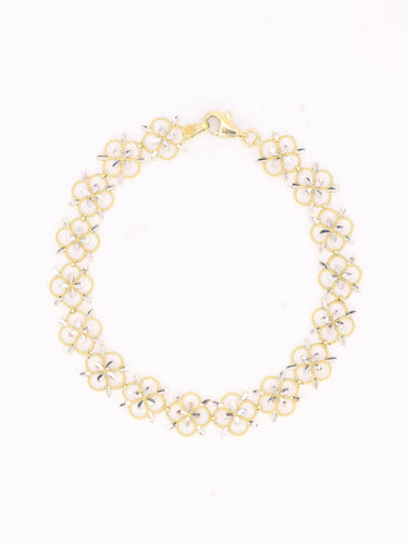 双色金蕾丝手链 