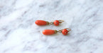 Boucles d'oreilles Boucles d'oreilles gouttes corail 58 Facettes