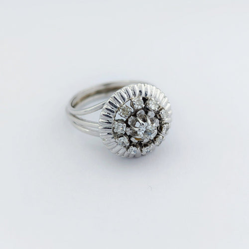 Bague 55 Bague en or blanc et diamants 58 Facettes 32932