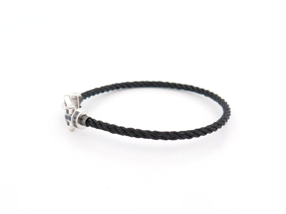 pulsera FRED force 10 mm oro blanco y zafiros