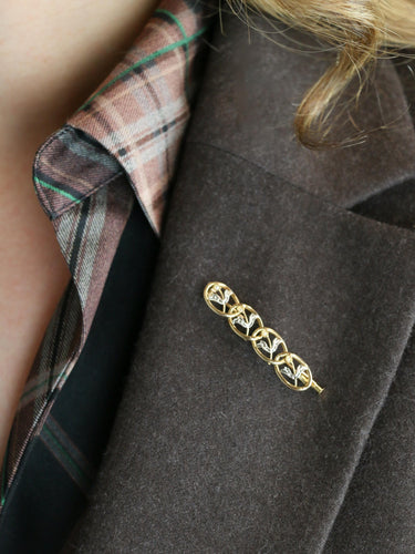 Broche Broche fleur Art Nouveau or jaune, or blanc et perles 58 Facettes 1163.3