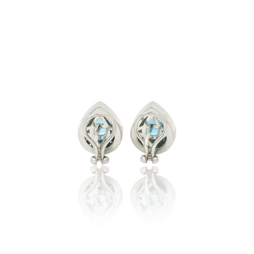Boucles d'oreilles Boucles d'oreilles vintage en topaze, diamant et or blanc 58 Facettes
