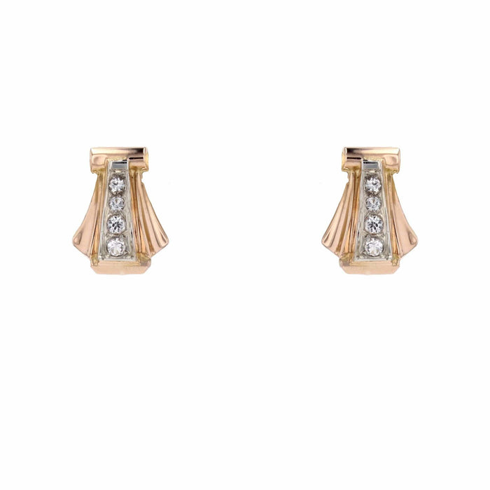 Boucles d'oreilles Boucles d'oreilles anciennes éventail saphirs blancs 58 Facettes 23-273A