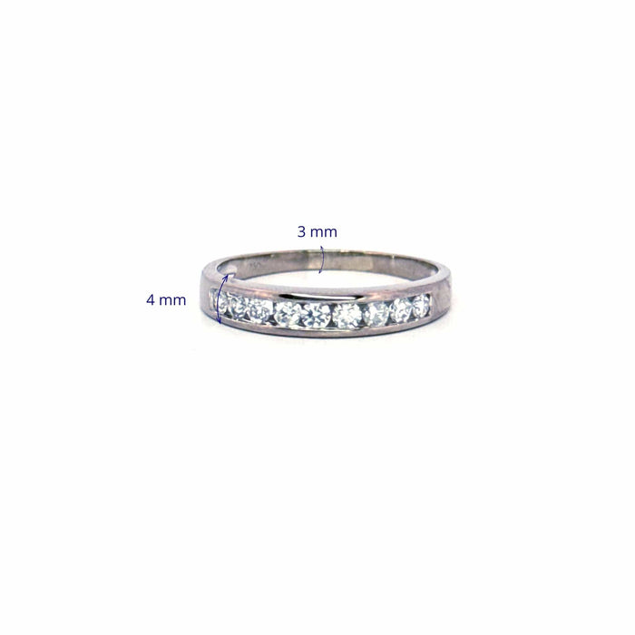 Bague 55 Alliance Demi-Tour or blanc diamants 58 Facettes 105-GS30948-01