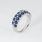 Sapphire Diamond Band Sz 6.25 Estate 18k White Gold Gemstone Ring Stacking 58 Facettes G13655