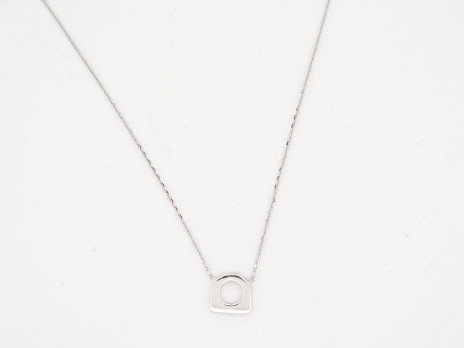 Collier collier FRED success mini etrier en or blanc & diamants noirs 58 Facettes 260186